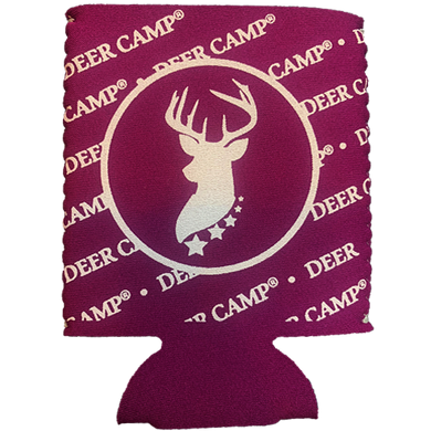 DEER CAMP® Coffee No Trespassing™ Cooler Comrade™  Can Cooler (Purple | White)
