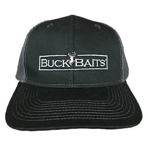 Buck Baits Heather Black/Gray Logo Gray Snapback Cap - Buck Baits