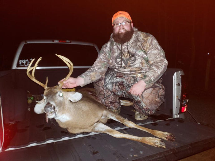 Hunter Harvests 10 Point and Makes it his Fourth Trophy Buck Using Buck Baits Deer Urine Synthetic Scents