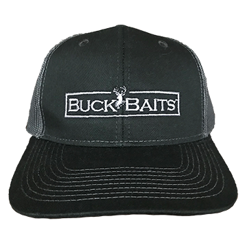 Buck Baits Heather Black/Gray Logo Gray Snapback Cap - Buck Baits