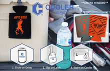 DEER CAMP® Pursuit™ Cooler Comrade™ Insulated Beverage Can Holder Sleeve (Black | Orange)