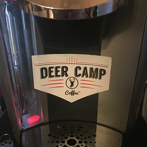 Deer Camp Coffee  Logo Decal Sticker - Buck Baits