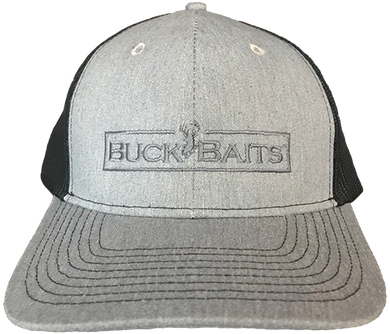 Buck Baits  Heather Grey / Black  Gray Logo Snapback Cap - Buck Baits