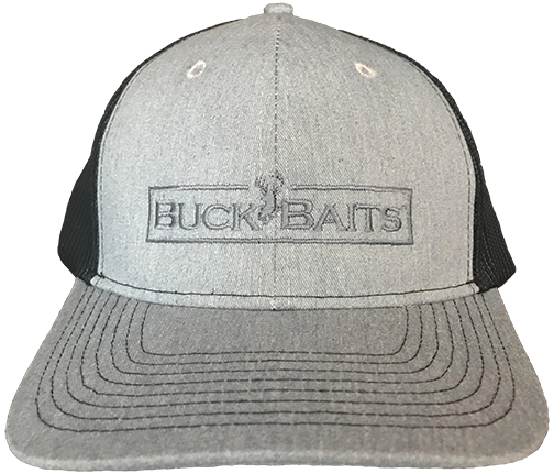 Buck Baits  Heather Grey / Black  Gray Logo Snapback Cap - Buck Baits